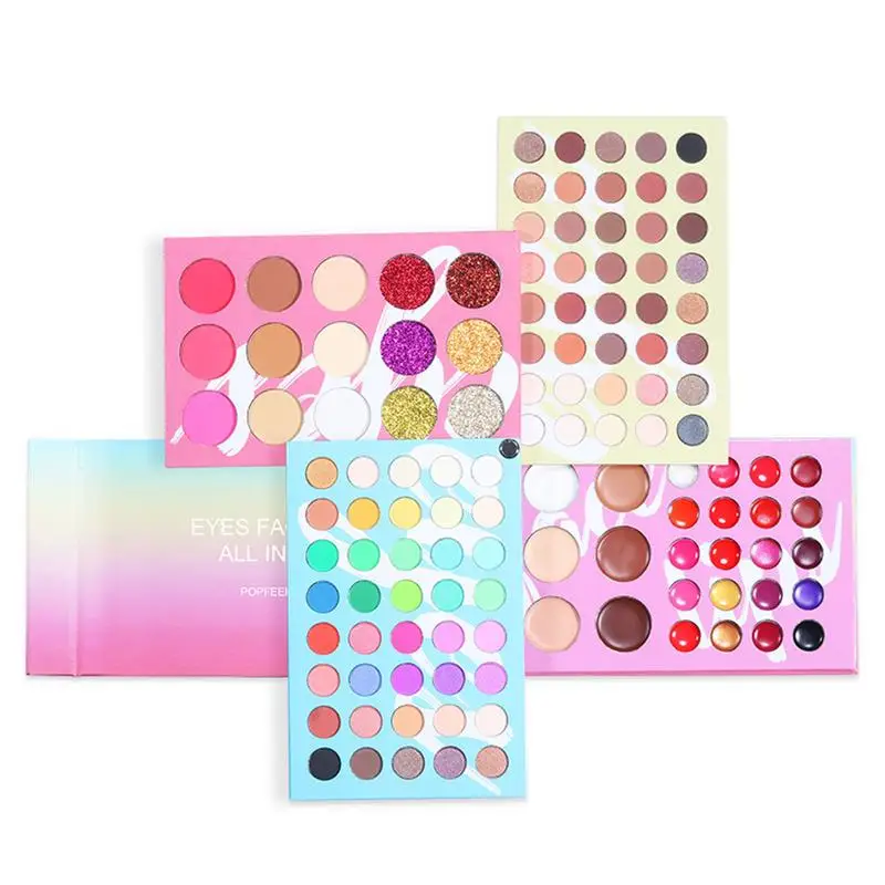 

121 Shades Colorful Highly Pigmented Natrual Colors Blendable Eyeshadow Palette Waterproof Four-Layer 3D Makeup Tray