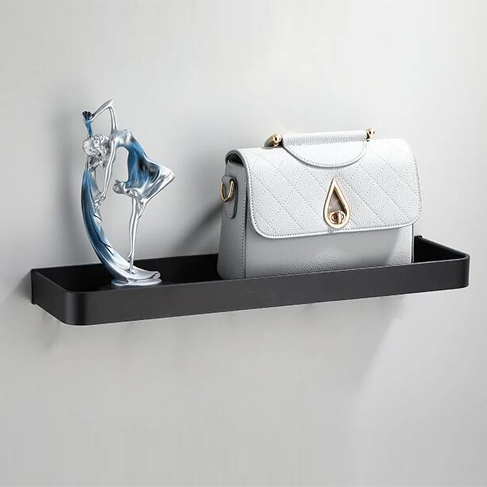 Настенная полка для ванной комнаты алюминиевая черная угловая настенный черный