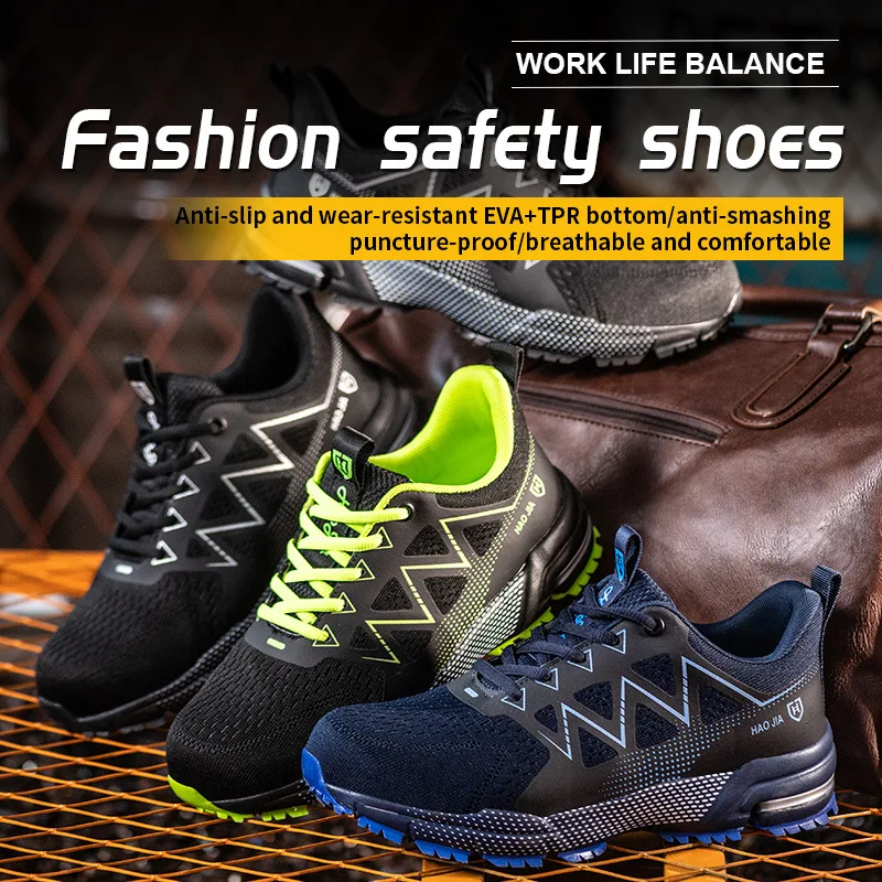 

Safety Work Shoes Men Anti-Smashing Indestructible Steel Toe Cap Puncture-Proof shoes Lightweight Male Sofe Women Cosy Sneakers