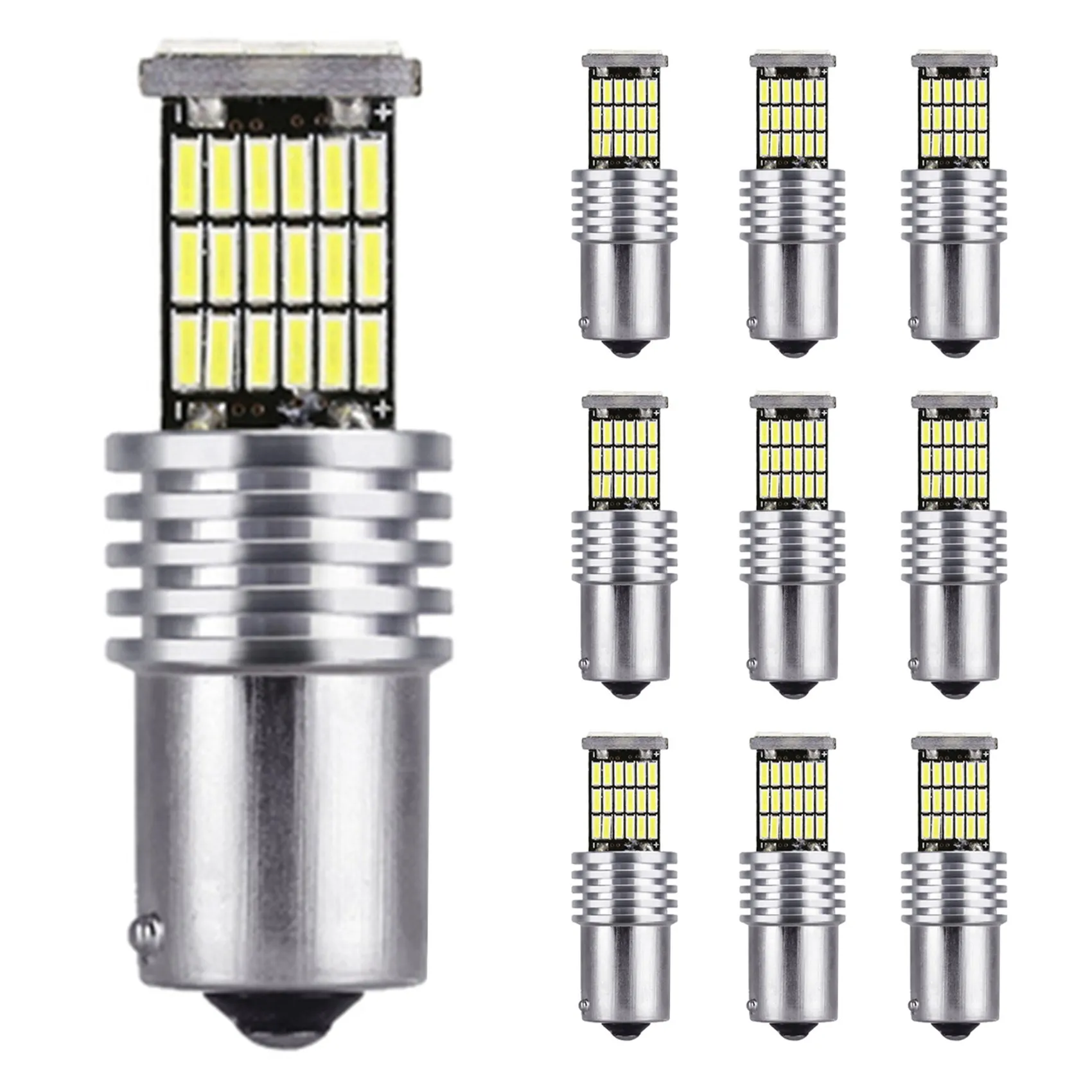 

10 шт., светодиодсветодиодный лампы 45Smd 1156 BAU15S PY21W