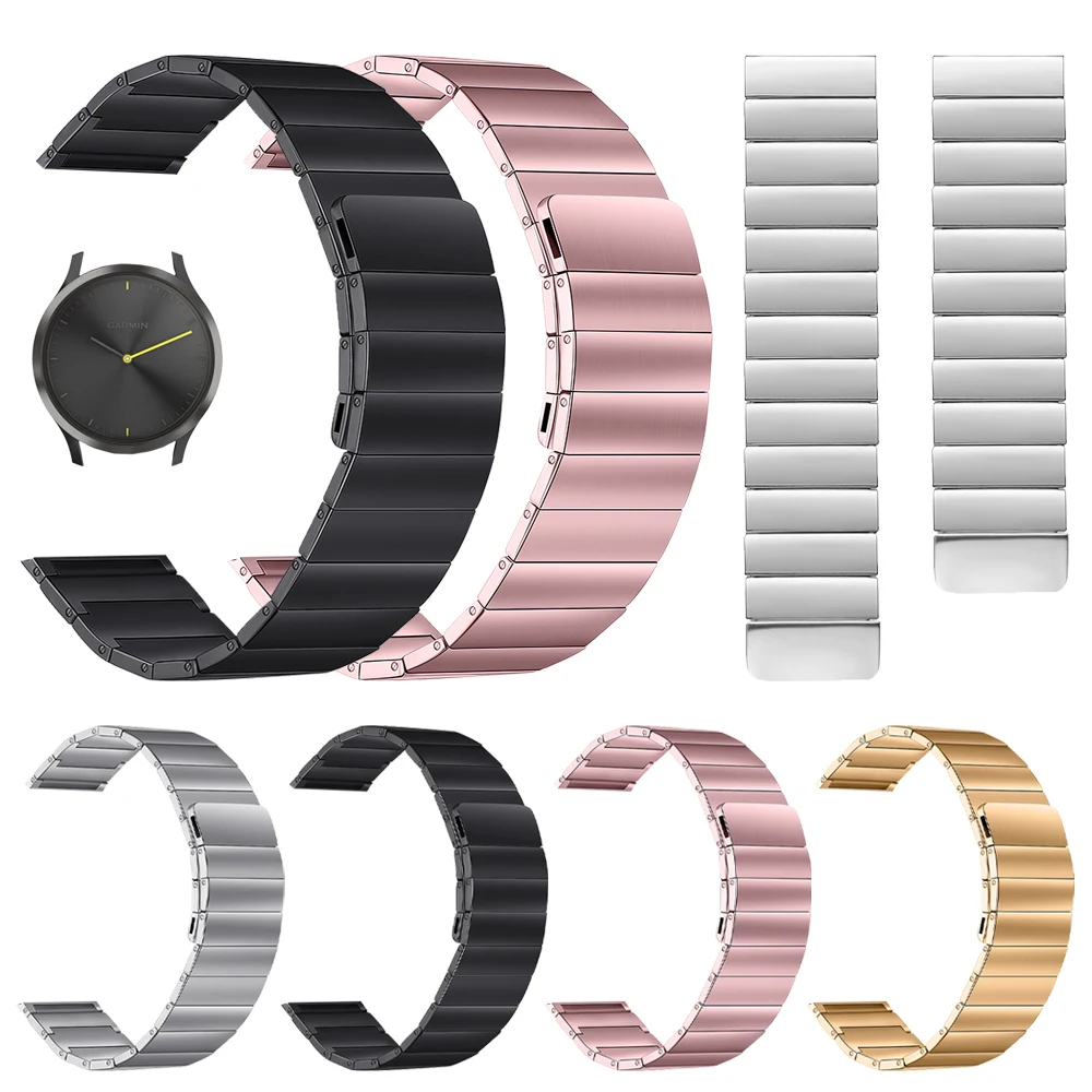 Металлический ремешок для Garmin Vivoactive 3 4 HR Sq Active Move шнур 2 Plus браслет из нержавеющей