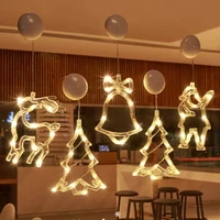christmas led suction cup chandelier snowflakes santa claus suckers curtains fairy lights wedding decoration holiday lighting