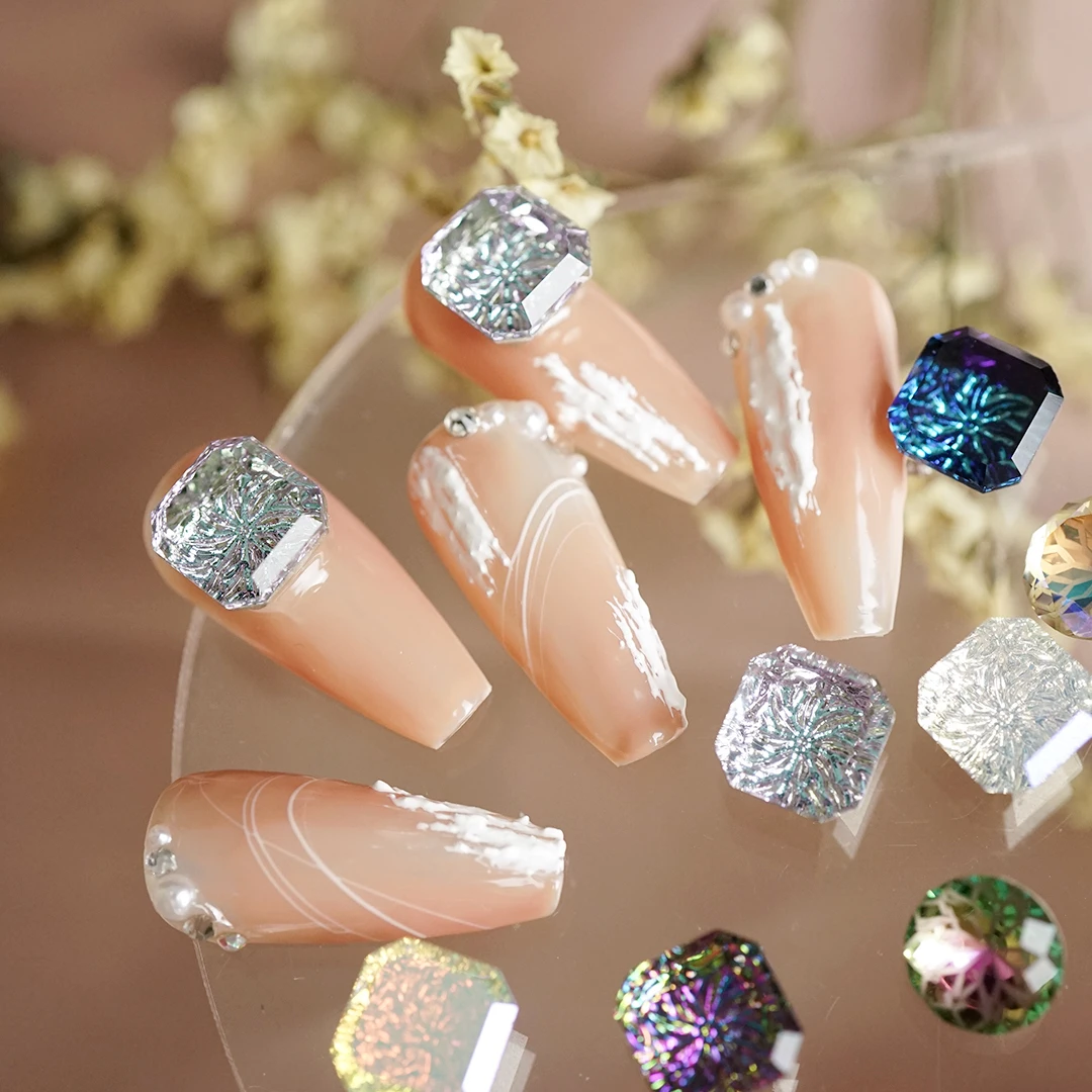 

Nail Diamonds Zircon Multicolored Rhinestones Patterns Glass Stones Crystal Snowflake Nail Art Charms Decoration Rhinestones