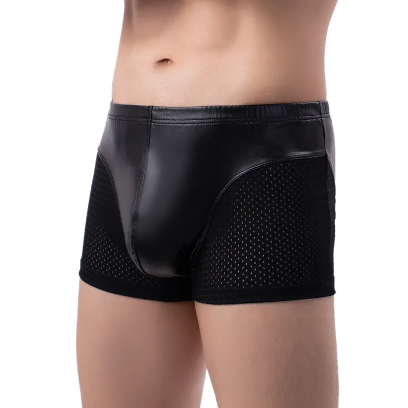 Bikini Bermuda Surf Board Shorts Faux Leather Swimming Trunks Gay Swimwear Bathing Suits