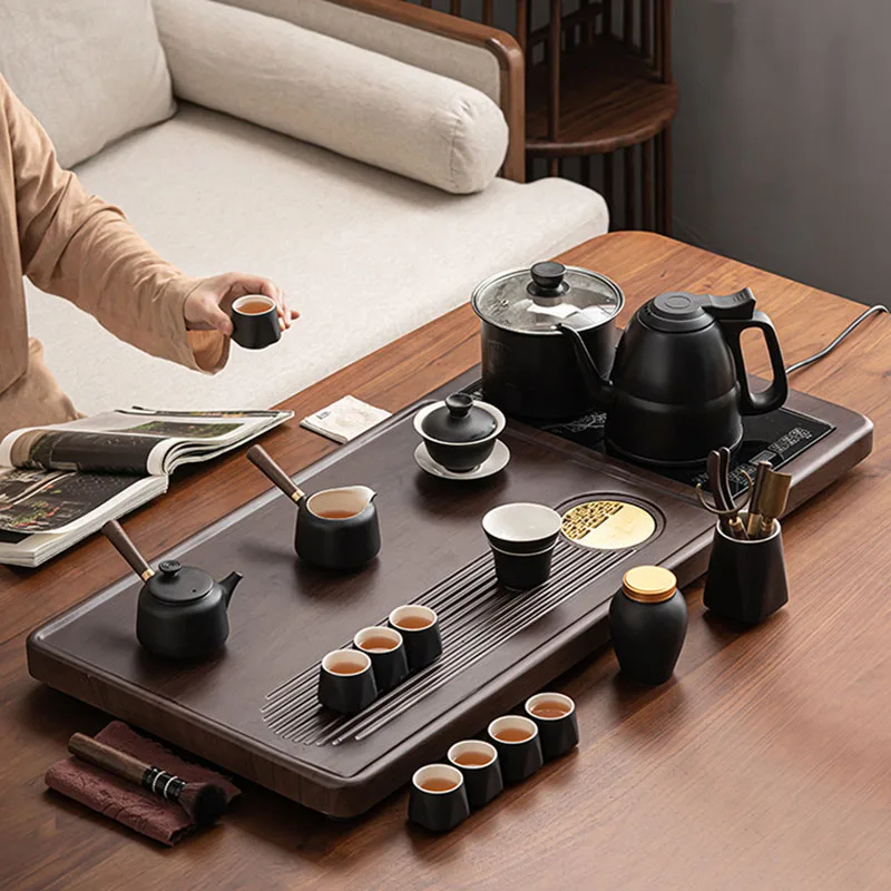 

Porcelain Tray Tea Sets Complete Set Kung Fu Luxury Traditional Kettle Tea Sets Electric Brewing Jogo De Panela Decoration Home