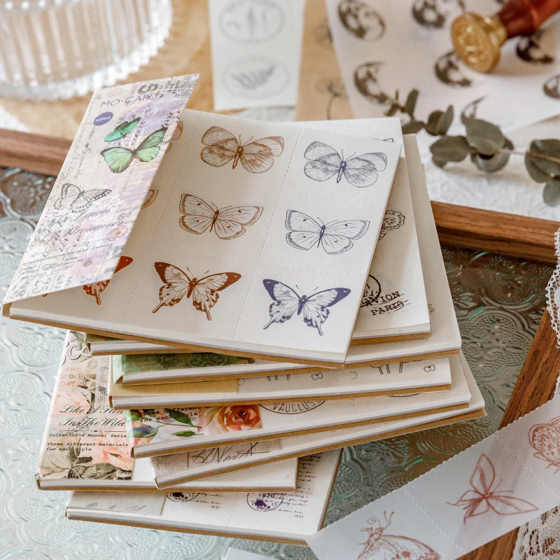 

45 Sheets Botanical Illustration Manual Material Note Paper Book Retro Literature Art Memo Pad DIY Journal Decoration Stationery