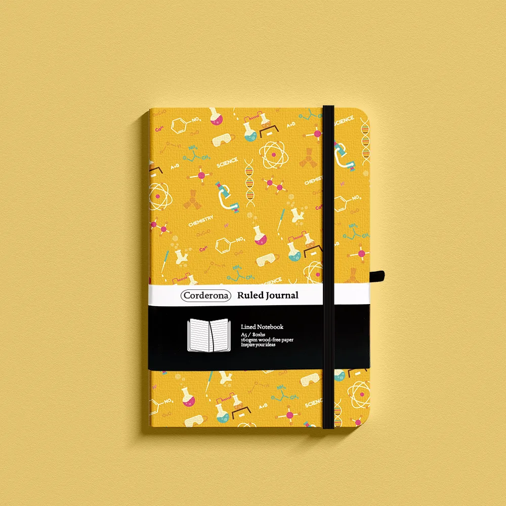 

A5 160gsm Lined Executive Notebook, Elastic Band, Back Pocket, Thick Paper, Hard Cover Ruled Journal
