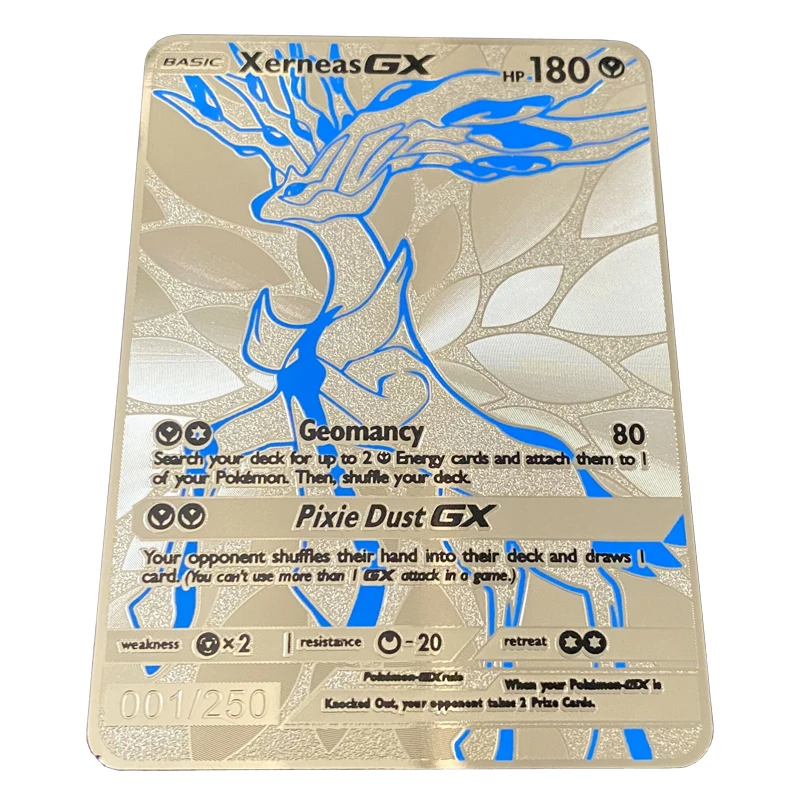 Карты Pokemon 12 шт/шт. серебряные металлические открытки коллекционные хобби