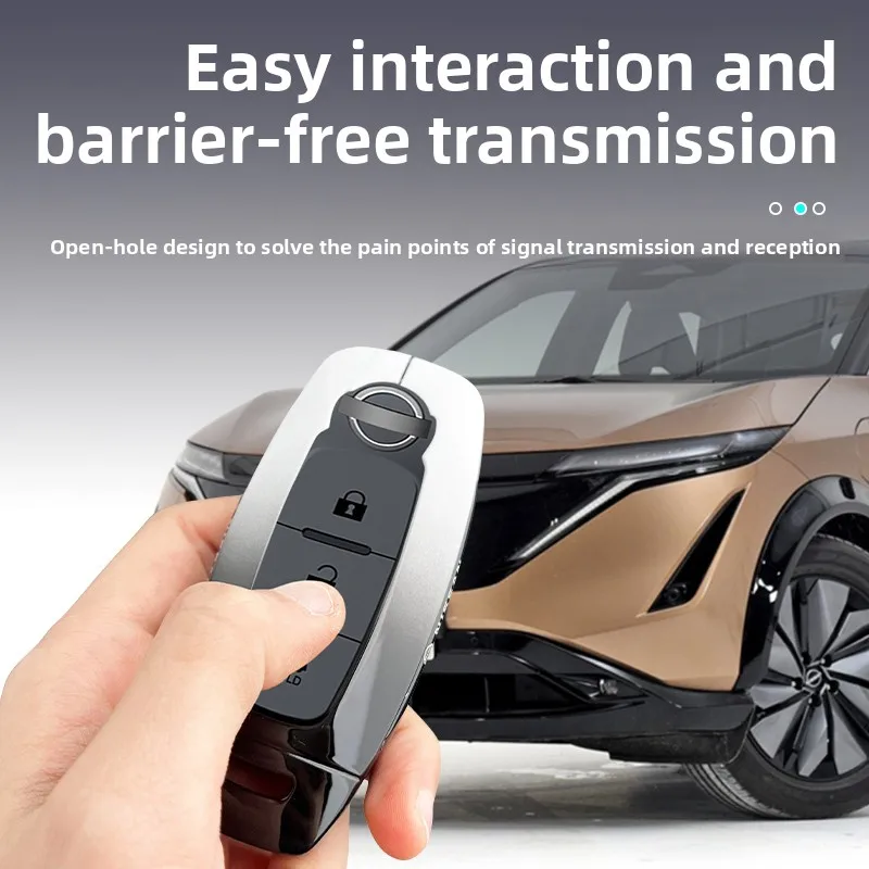 Фото Чехол-держатель для ключей с цинковым сплавом для Nissan X-trail T33 Kicks Qashqai J12 Juke Teana Altima Ariya 2023 2024, пульт дистанционного управления №4