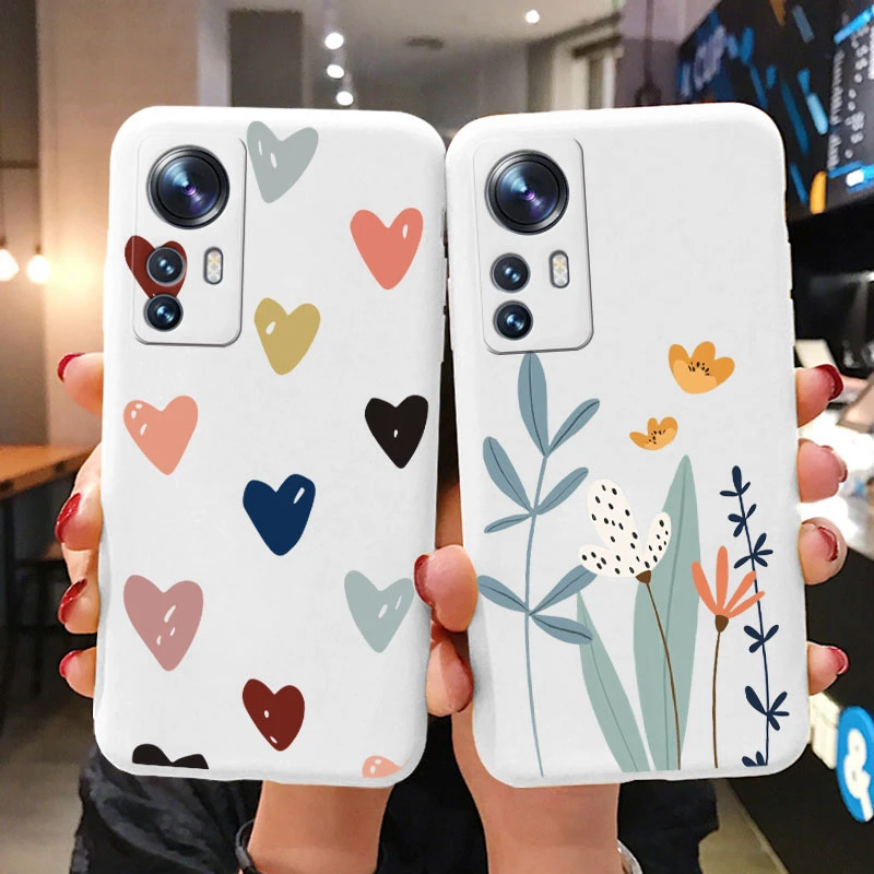 Фото Чехол для телефона с цветочным рисунком для Xiaomi 12 5G 12X 12S 12 Lite, чехол с милым сердцем, мультяшной совой для Xiaomi 12 X Mi12 Lite, матовый мягкий чехол из... №2