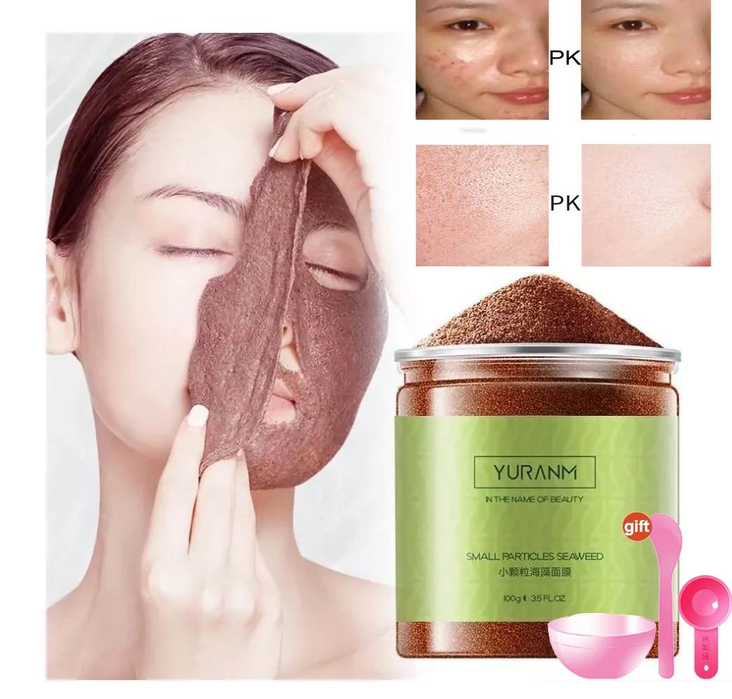 

Pure Seaweed Alga Mask Whitening Moisturizing Shrink Pores Acne Spots Remove Hyrdating Skin Care Face Mask Gel