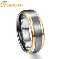 bonlavie 8mm width 2 3mm thick tungsten metal lovers wedding ring with full size 7 8 9 10 11 12 for mens ring