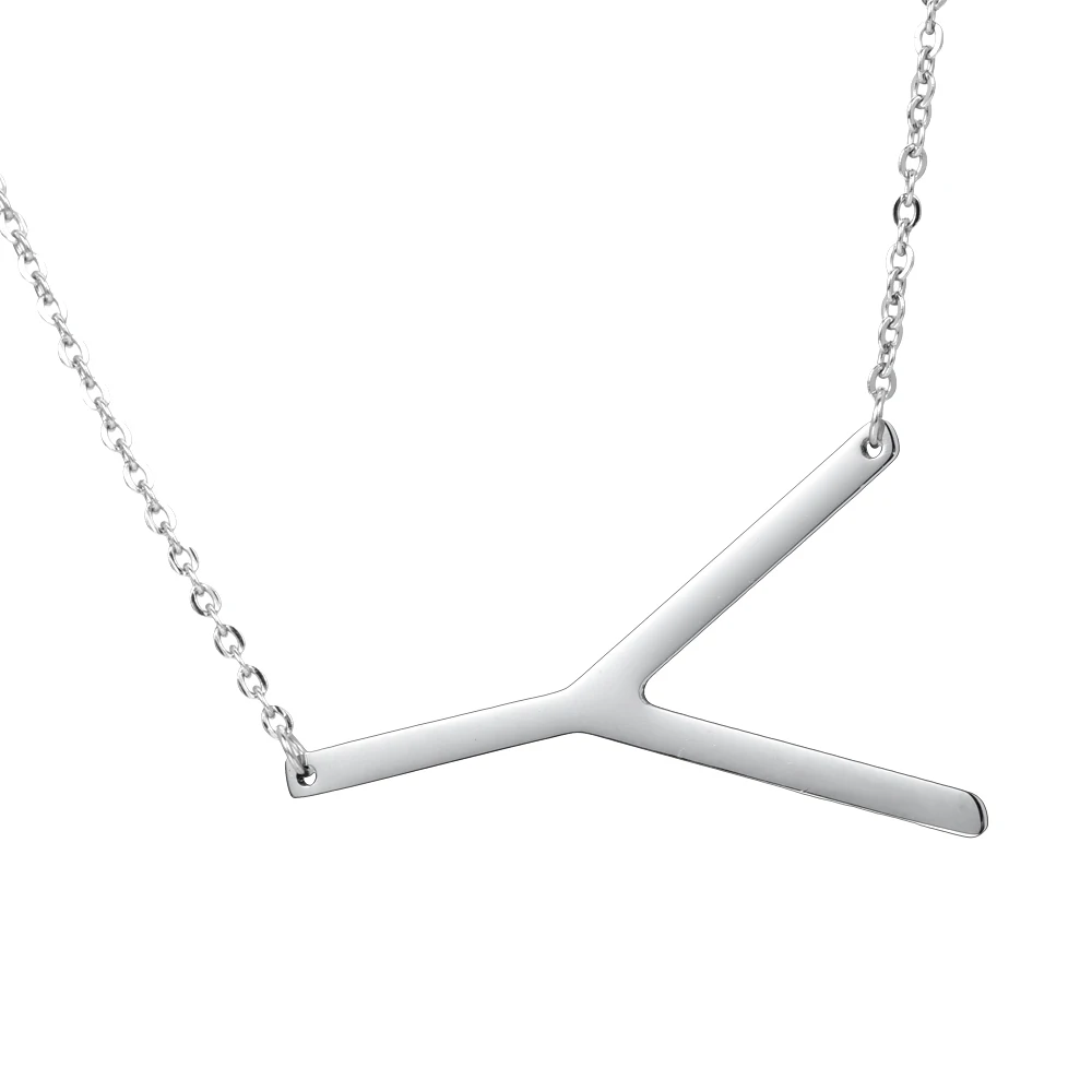 

New Arrive Letter Necklace Stainless Steel Silver Color Name Pendant Chain 45cm