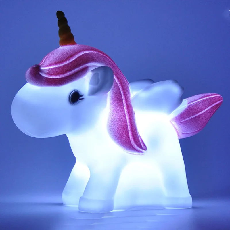 Mini Cute Unicorns LED Night Light Battery Power Light Lamp Socket Night Light Lamp Kids Wall Children Bedroom Dector Christmas