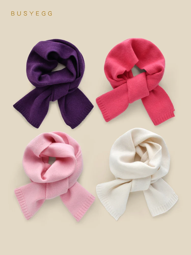 

Purple rose pink children's cashmere scarf girls winter warm wool scarves kids new year birthday gifts