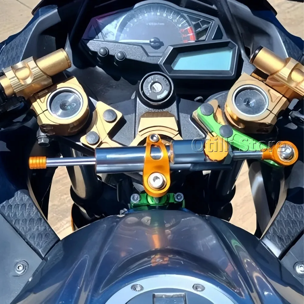 Фото Ninja 300 EX 300 для Kawasaki EX300 NINJA300 2013-2017 2016 2015, регулировка рулевого демпфера с ЧПУ, комплект кронштейнов для стабилизатора, крепление №5