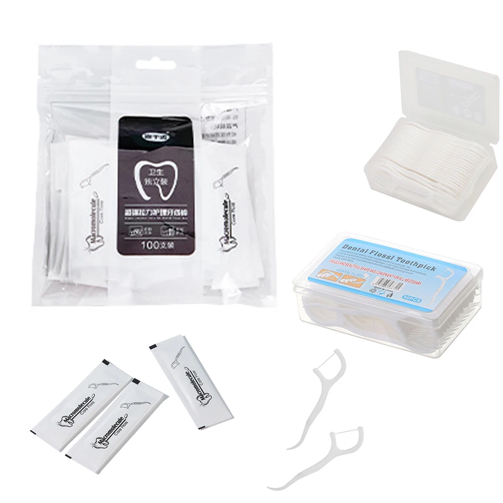 

100 шт., квадратные зубные палочки с нескользящей ручкой