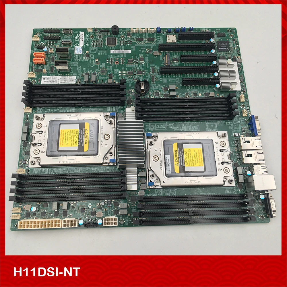 For SUPERMICRO H11DSI-NT H11DSi Original Server Motherboard E-ATX EPYC 7H12 7702 Series