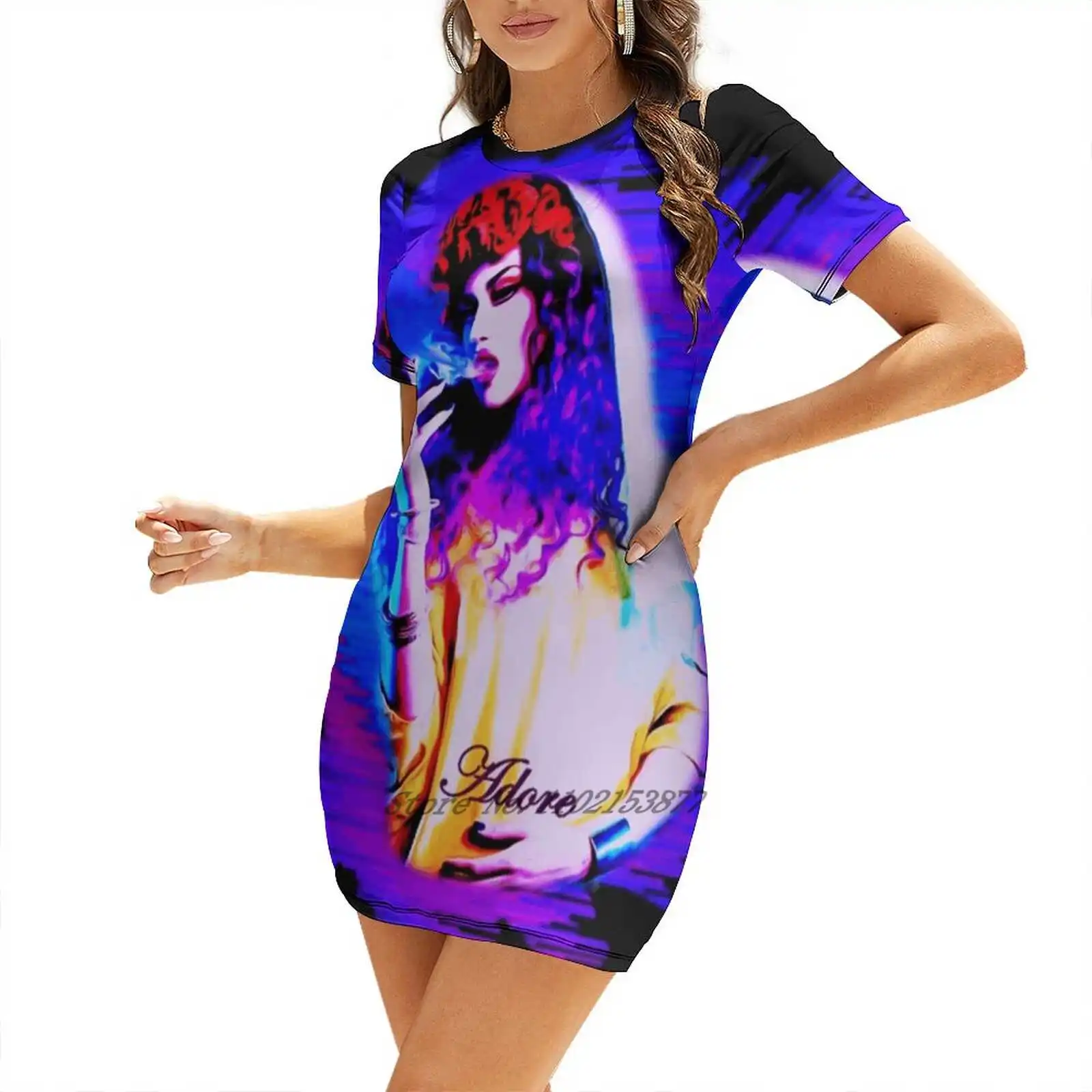 Adore Blue Loose Pocket Dress Print Short Sleeve Dresses Multiple styles Delano Rupauls Drag Race Rupaul Queen