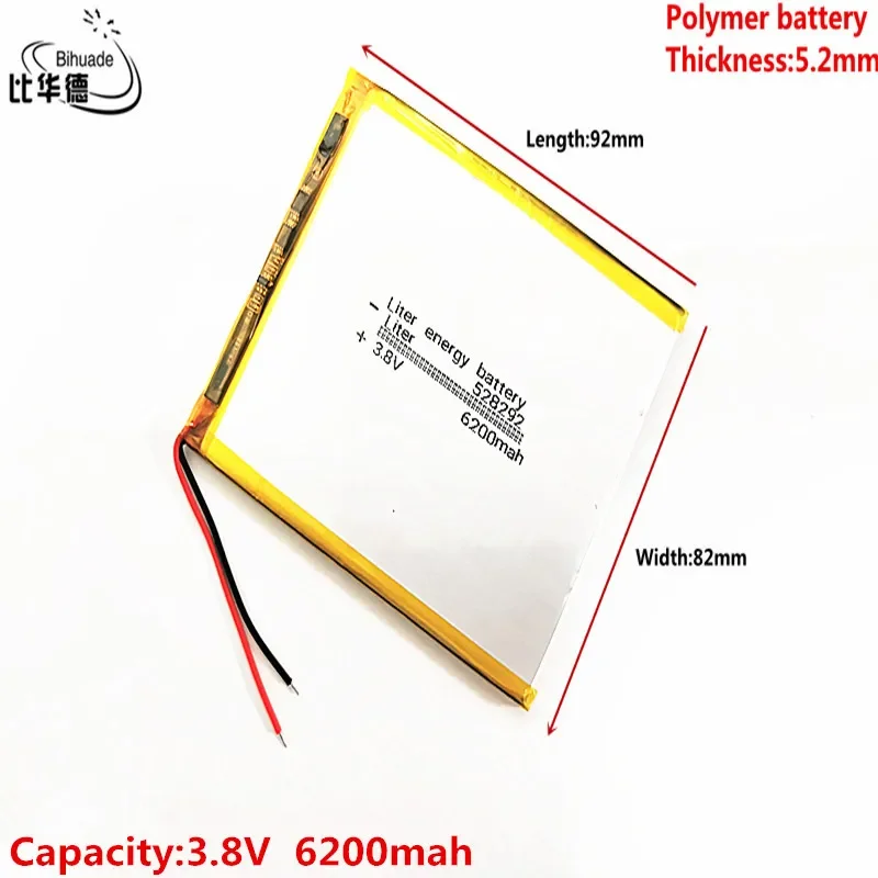 Литровый аккумулятор хорошего качества 3 8 В 6200 мАч 528292 Полимерный