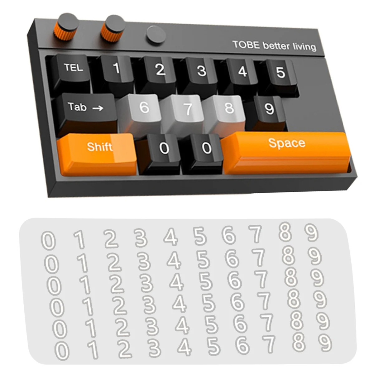 Табличка с номером телефона черная оранжевая