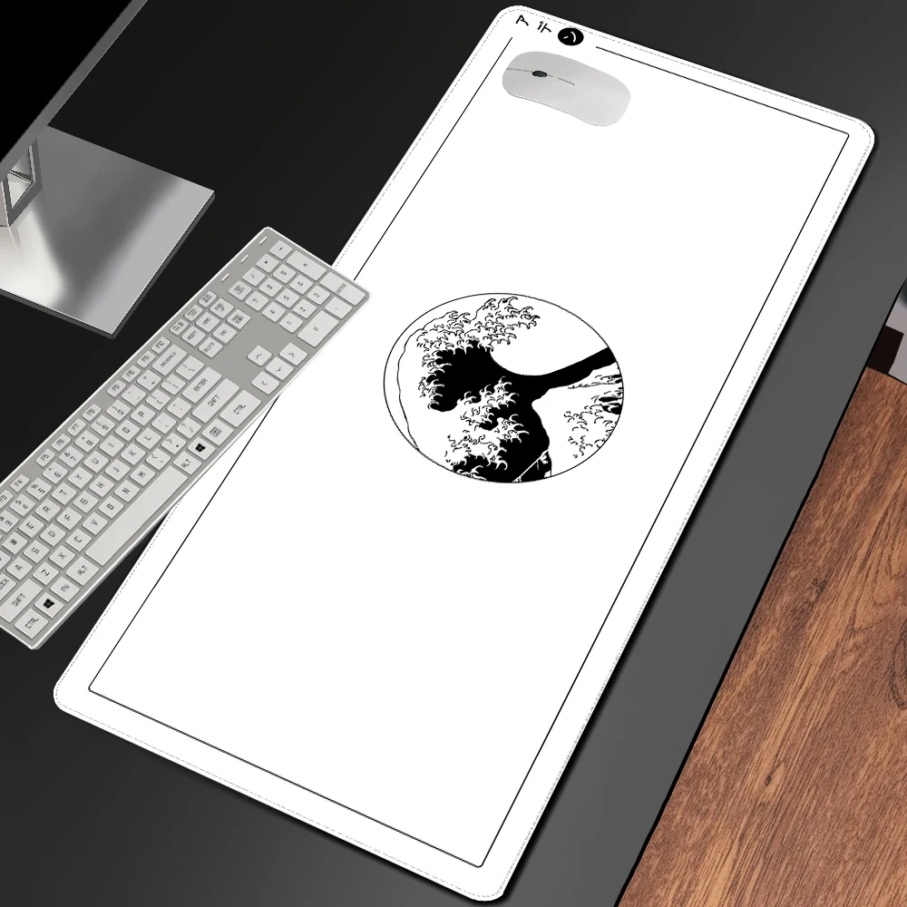 

White Mouse Pad Black and White Mat Mouse Carpet Pad on The Table Gaming Mouse Pad Anime Mouse Mats Mouse Pad 90x40 Mousepad Rgb