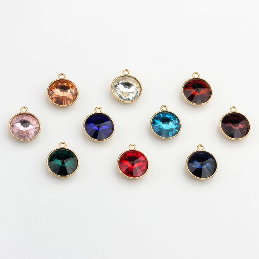 Очаровательные Круглые красочные кристаллы из цинкового сплава 16 мм 10 шт./лот для