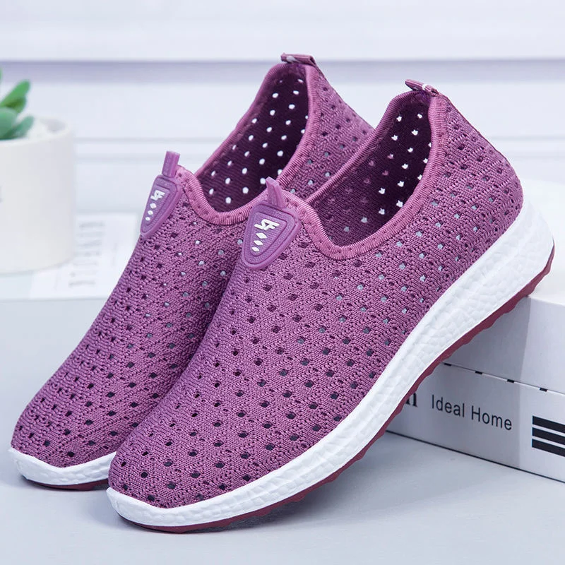 

Shoes for Women Summer Mesh Breathable Hollow Running Sneakers Woman Casual Shoes Comfortable Slip on Flats Sports Shoes Ladies