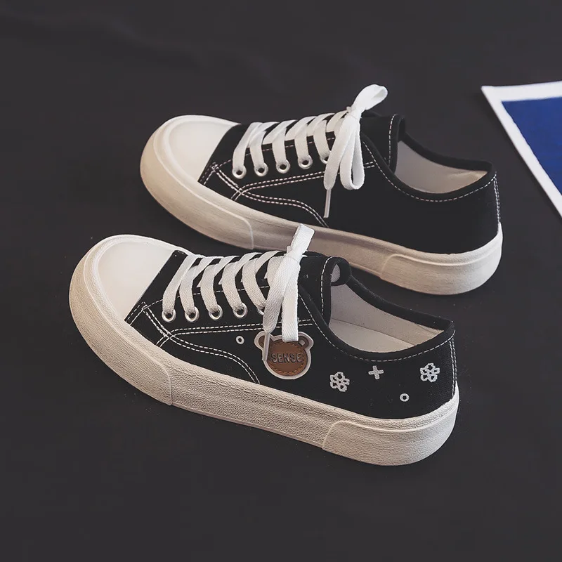 

Кеды женские холщовые, кроссовки на шнуровке, Вулканизированная подошва, повседневная обувь для тренировок, плоская подошва, лето