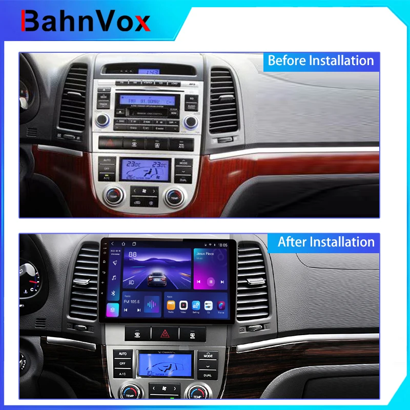 9-дюймовая рамка для автомобильной магнитолы Android для Hyundai Santa Fe 2006-2012, 2DIN, GPS, панель-адаптер, проводной адаптер, кабельный комплект. (art.: 3920dafee32d0) - 3920dafee32d0