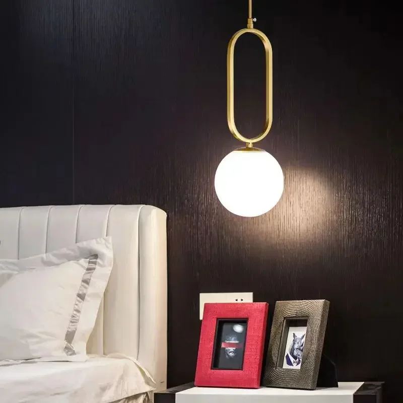 Современный светодиодный подвесной светильник в виде стеклянного шара для