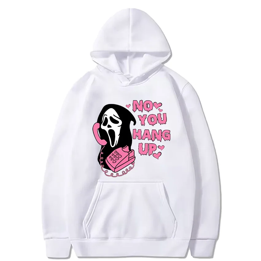 

Funny Scream No You Hang Up Couples Graphics Hoodie Men Women Ghostface Pullover Streetwear Unisex Long sleeve Hooded Sweatshirt