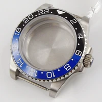 20atm 40mm black blue bezel watch case for japan nh35 nh36 glass back screw back sapphire crystal ceramic unidirectional bezel