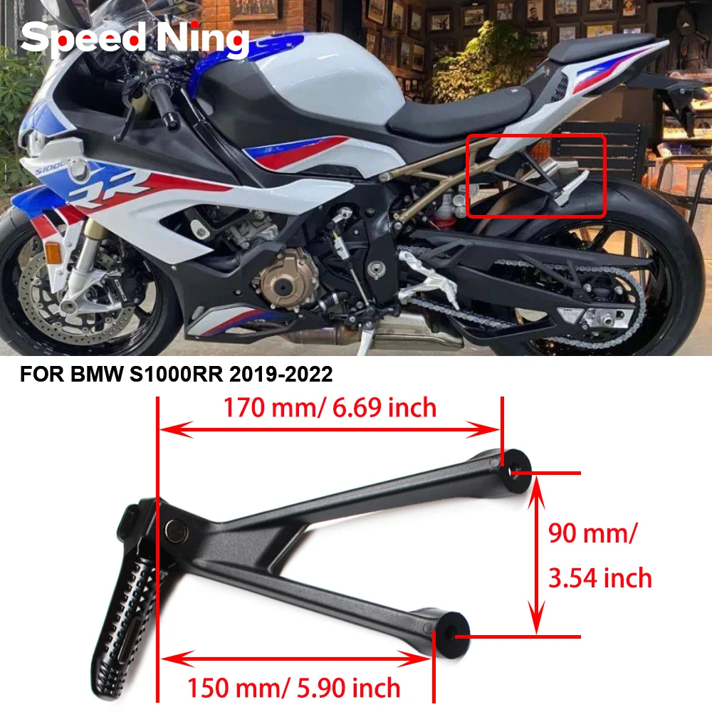 Фото Задние подножки для BMW S1000RR M1000RR, аксессуары для мотоциклов S1000RR K66 M1000 K67, подставка для ног с педалью пассажира, алюминиевый подножка №1