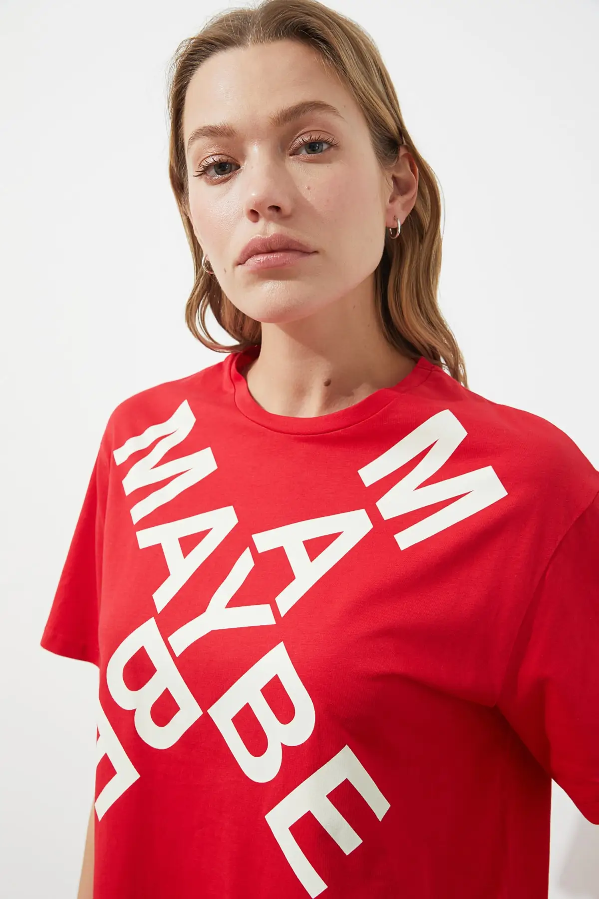 

Trendyol Printed Boyfriend Knitted T-Shirt TWOSS21TS3162