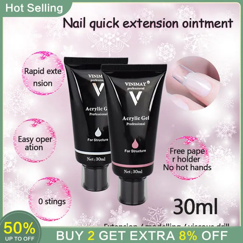 

Colors Nail Extension Gel Paperless Nail Polish Gel Crystal Quick Nail Extension Clear Crystal UV LED 30ml All For Manicure