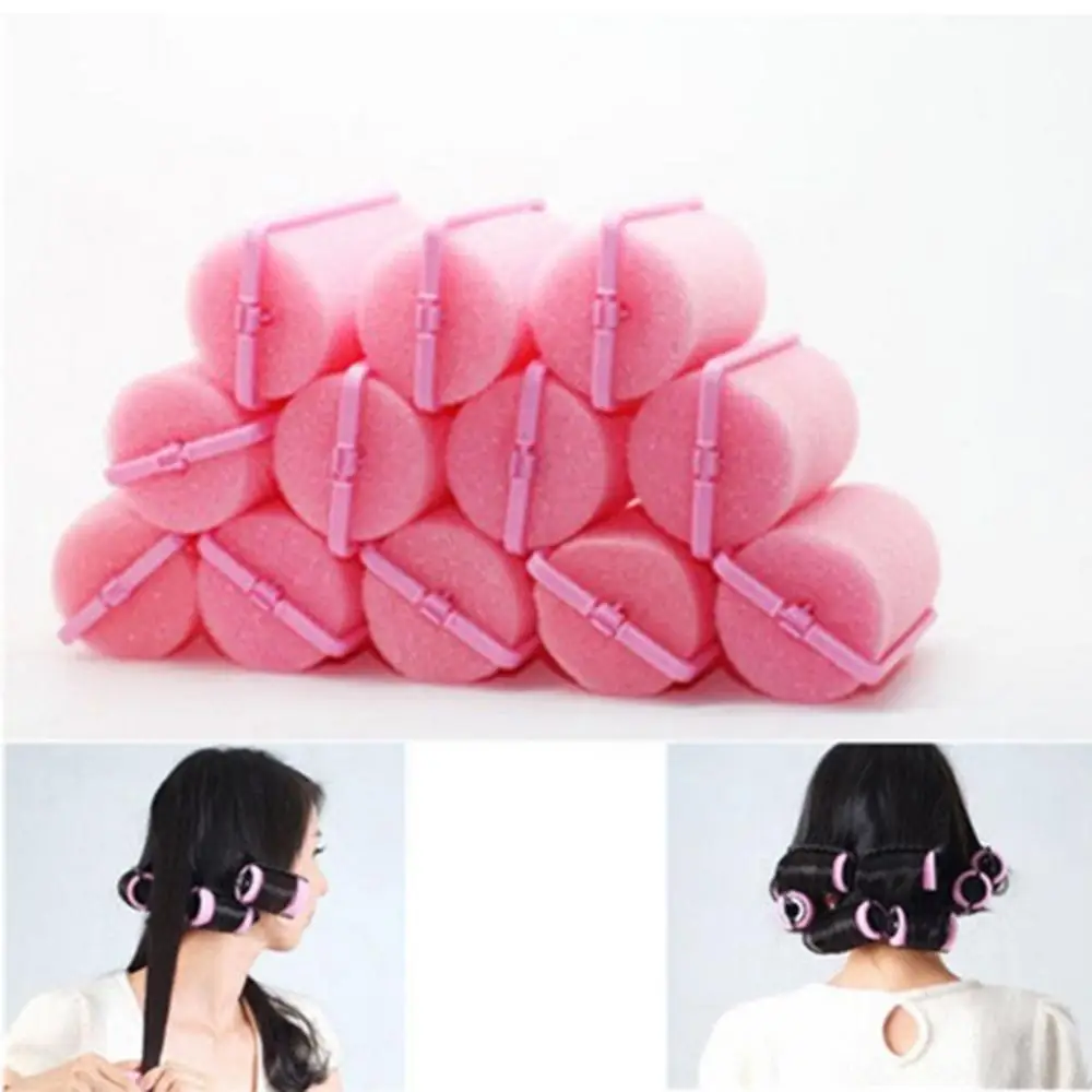 

12PCS /Set Magic Curler . Soft Sponge Roller Women Can Stay Overnight Sleep Heatless Curls Not Hurt Hair Styling Tools