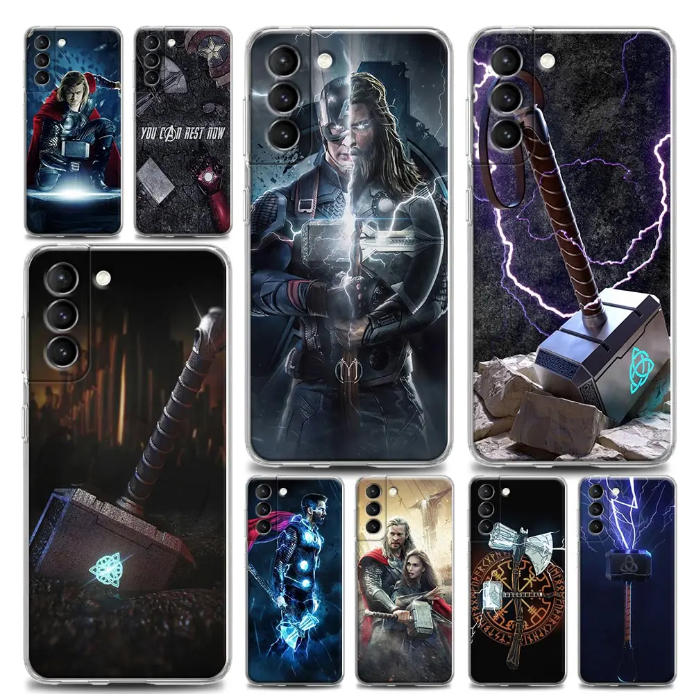 

Clear Phone Case For Samsung Galaxy S20 S21 FE S10 S9 S22 Plus Ultra 5G S10e Lite Case Soft Cover Marvel Hero Thor