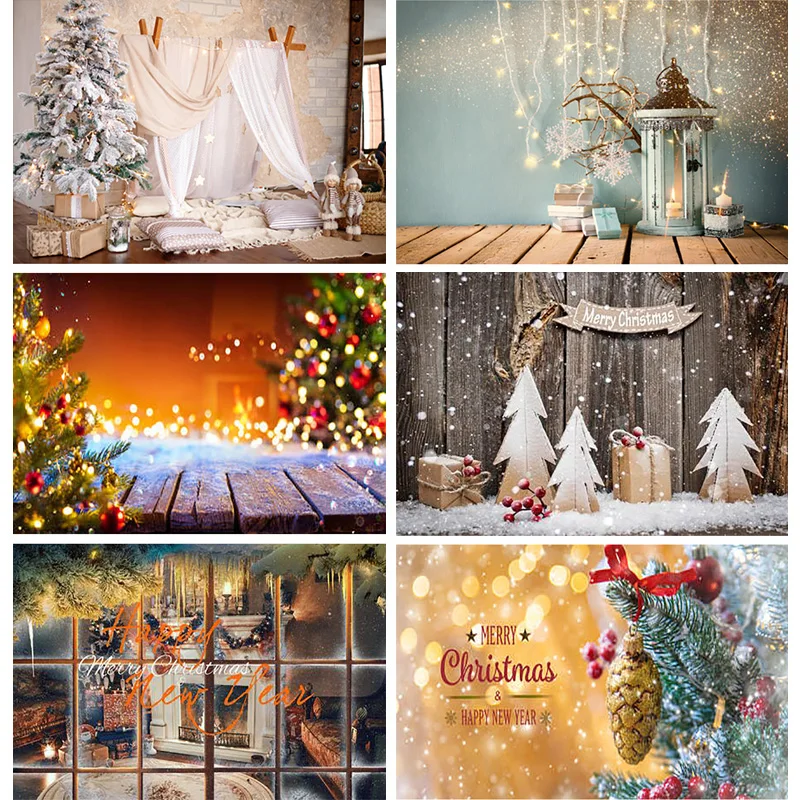 

Christmas Theme Photography Background Christmas tree Fireplace Portrait Backdrops For Photo Studio Props 22722 SD-03