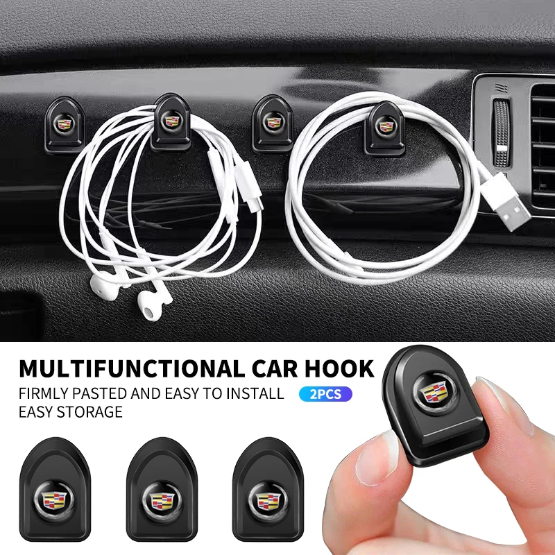 4 шт., крючки для заднего сиденья автомобиля, логотип, мини-портативный подвесной для Cadillac ATS CTS Miniatura SRX Deville STS XT4 XT5 XT6, автомобильные товары