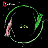 lionriver saltwater artificial octopus squid skirt longtail fishing lures luminous sea bait tackle string hooks fishing rigs