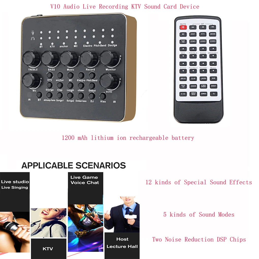 

Audio USB External Sound Card Headset Microphone Webcast Personal Entertainment Streamer Live Broadcast for PC Computer