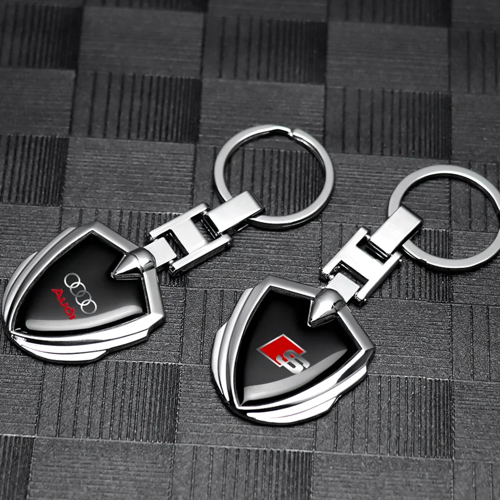 3d-брелок для ключей с эмблемой Audi S A5 A6 C6 C5 A1 A7 A8 Q2 Q3 TT S3 RS4 A4 B5 B6 A3 8P 8V 8L Q5 Q7