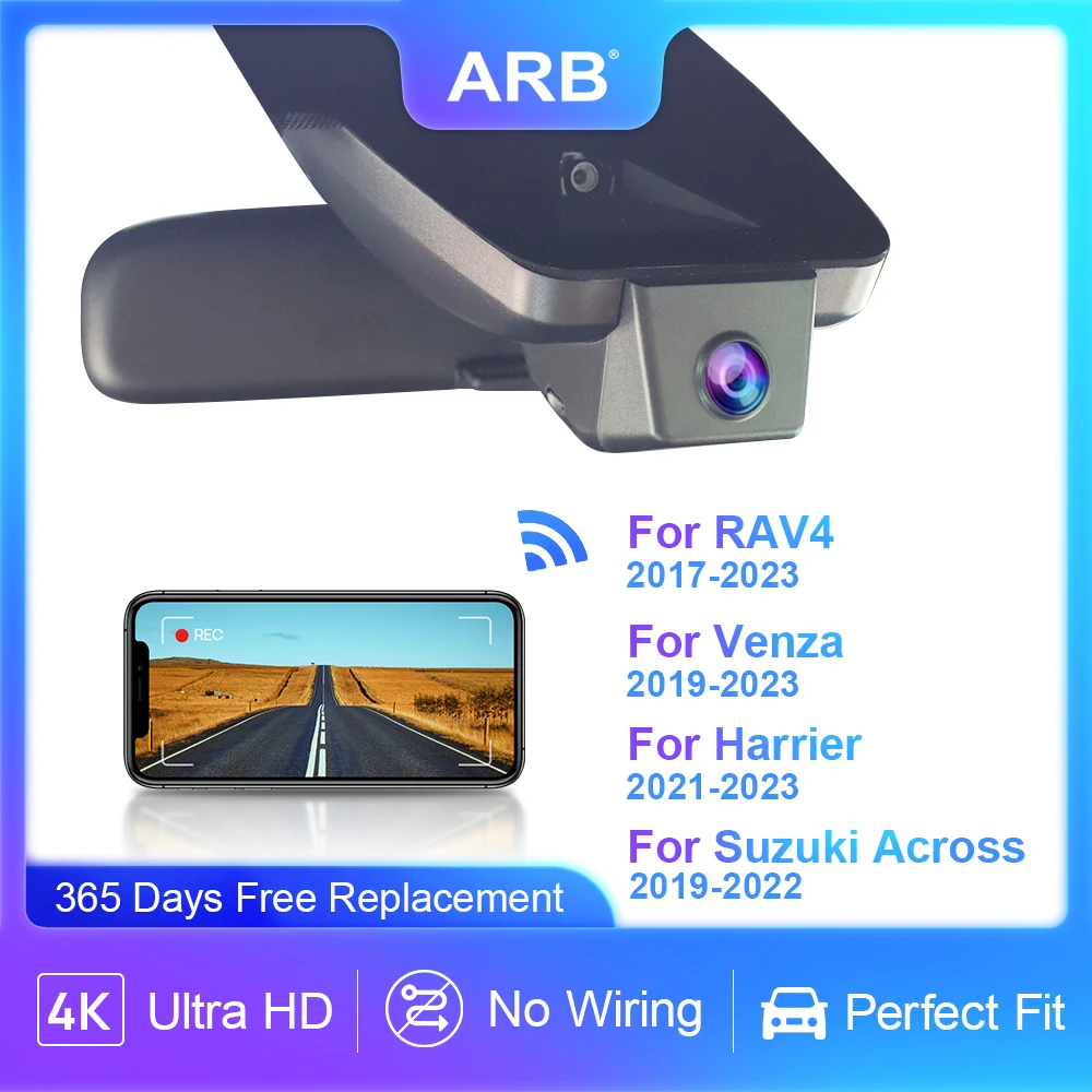 Видеорегистратор для Toyota RAV4 5-го поколения 2023 2022 2021 2020 2019 2018 2017, ARB 4K 2160P, Автомобильный видеорегистратор для Harrier/Venza, для Suzuki Across