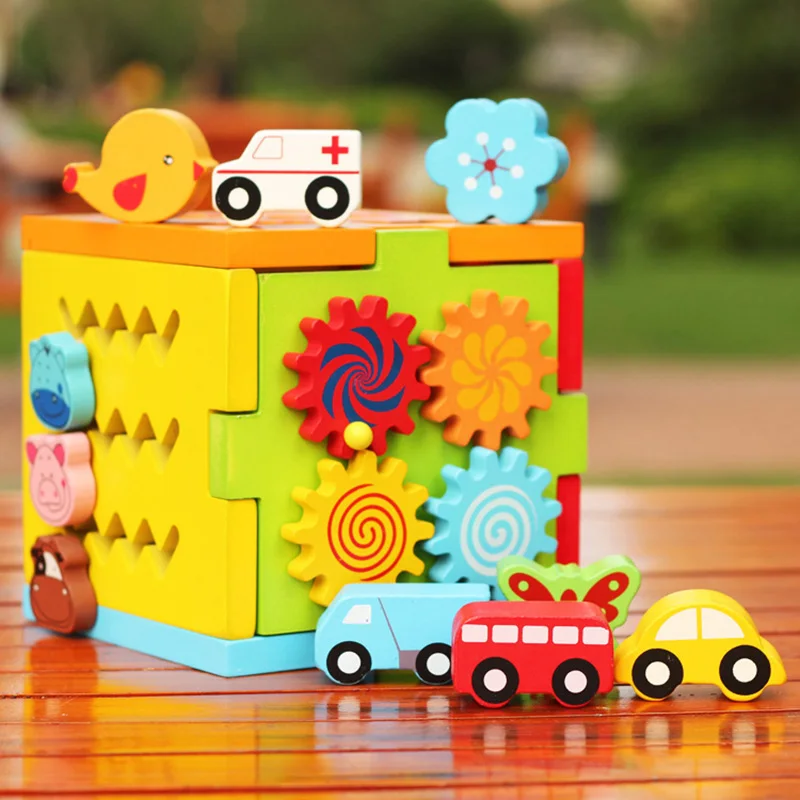 

Baby Children Learning Educational Toy oyuncak Shape Sorting/ Gear Spinner/ Slide Puzzle Sensory Fidget Montessori Wooden Box