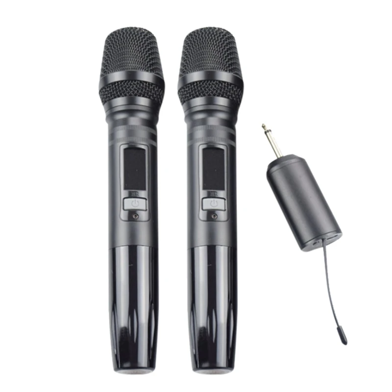

UHF Wireless Microphone Speaker System With Receiver 3.5Mm Adapter For Karaoke DJ Speech Amplifier Recording