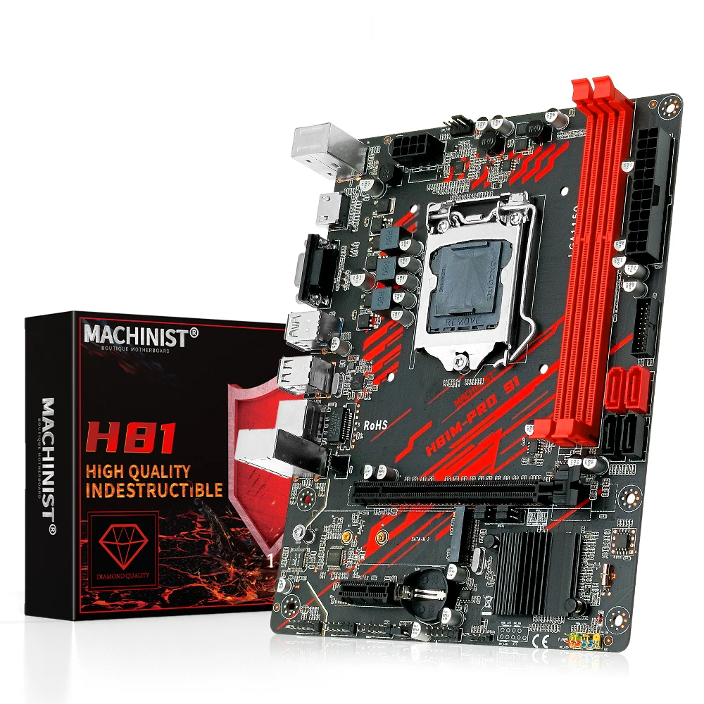 MACHINIST H81 комплект материнской платы Whit I5 4690 процессор LGA1150 DDR3 ОЗУ 2*4G = 8 Гб 1600 МГц