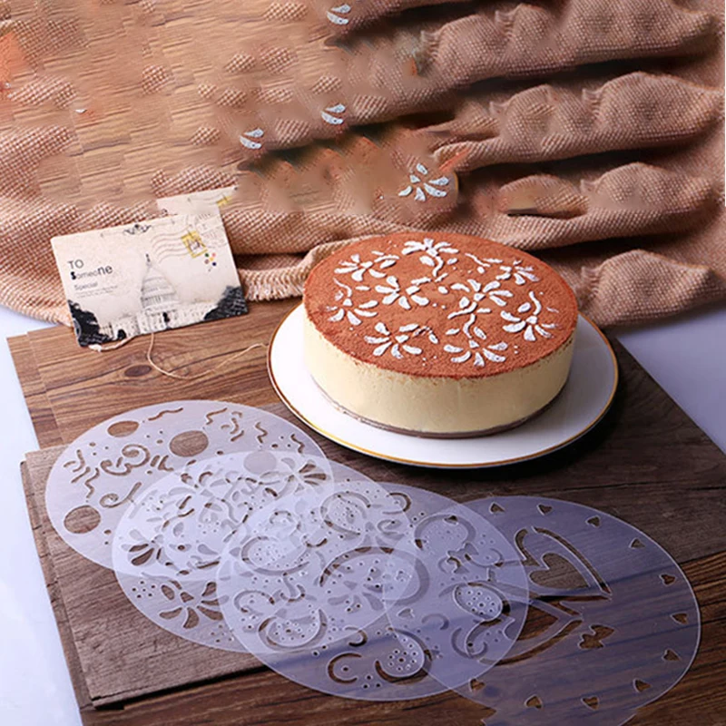 

4 Pcs Stencils Flower Cake Plastic Spray Mold Cake Birthday Decoration Wedding Cake Baking Tools DIY Mold Fondant Mold