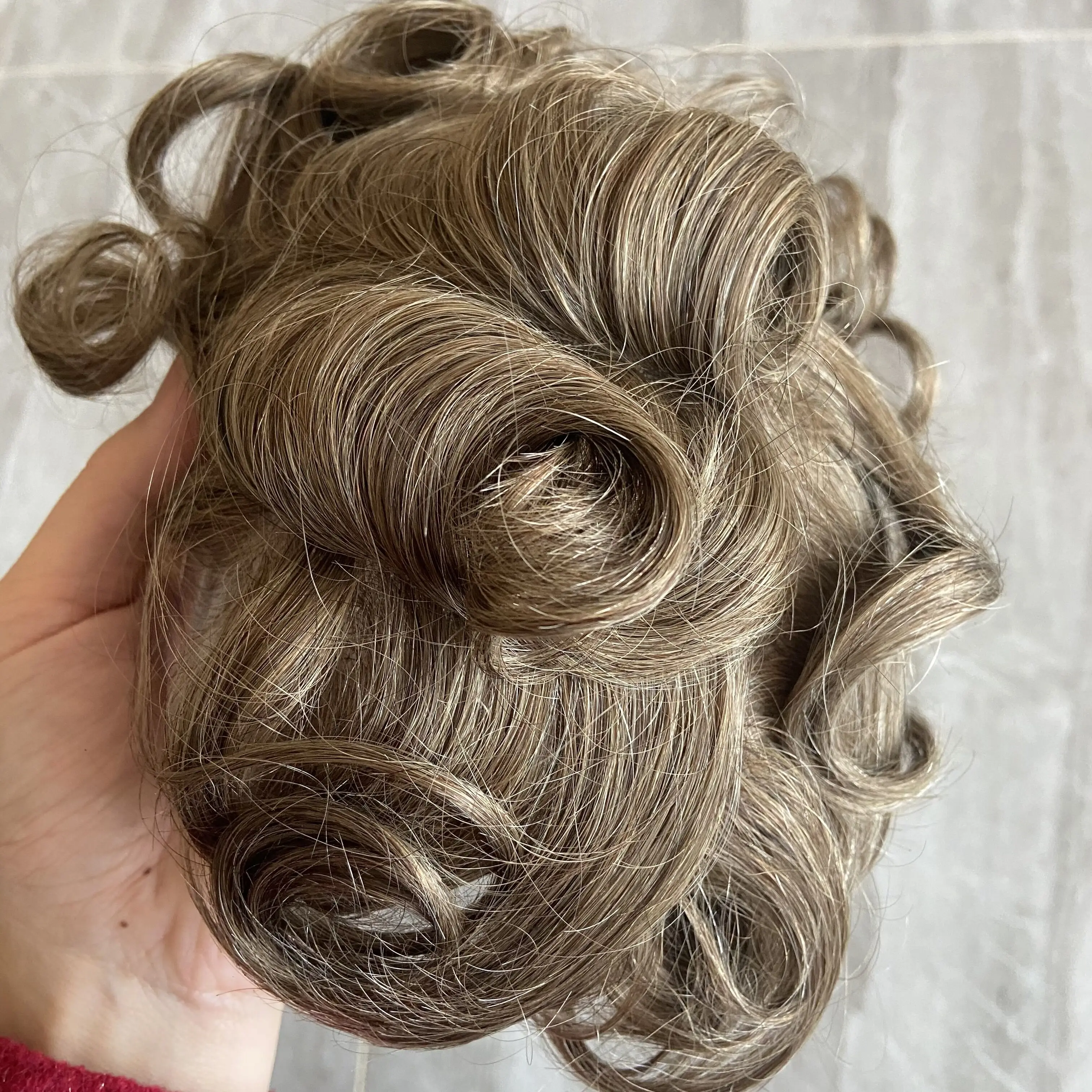 sible Knot Thin Skin Full Pu Base Toupee для мужчин Натуральная линия волос Мужской парик