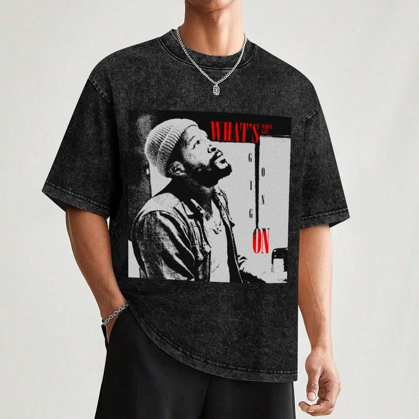 Что going on - футболка Marvin Gaye большого размера с рисунком забавная мужские футболки